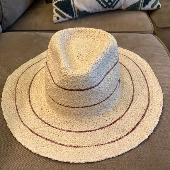 Women’s Gigi Pip - Camila Fedora- Natural straw  with Stripes- SZ: S/M (57) Rare main image 11